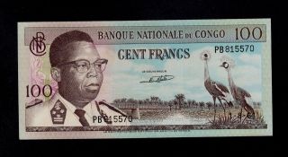 Congo Democratic Republic 100 Francs 1964 Pick 6 Unc.