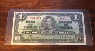 1937 Canadian 1 Dollar Bill - Uncirculated