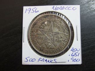 1956 Morocco Silver 500 Francs