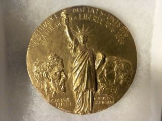 Bronze Medal Coin 1986 Statue Of Liberty Eiffel Tower 100 Yr Commemorative
