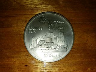 1973 Canada 10 Dollars 1976 Montreal Olympics Silver Coin