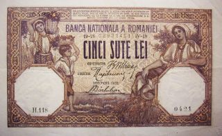 500 LEI BANKNOTE from ROMANIA (1919),  Pick 22c,  XF, 2