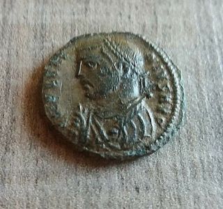 Licinus I The Great Head Of Roma Ae Follis 18mm Constantinopolis