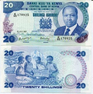 Kenya 20 Shillings 1987 P 21 Unc