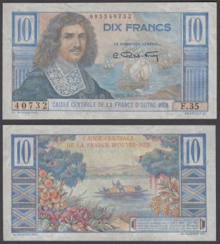 French Equatorial Africa 10 Francs Nd 1947 Unc Crisp Banknote P - 21