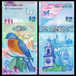 Bermuda 2 Dollars Banknote,  2009 (2012),  P - 57b,  Unc,  America Paper Money