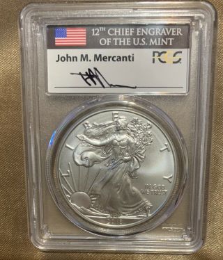 2018 - W $1 Burnished Silver Eagle Pcgs Sp70 First Day Of Issue Mercanti Pop 150