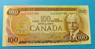 1975 Bank Of Canada 100 Dollar Bank Note - Ajg2227108 - Grade Ef40 Plus