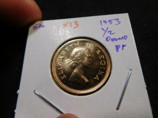 X13 South Africa 1953 Gold 1/2 Pound (sovereign) Proof