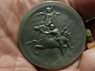1928,  French Horse Contest Medal: Classical Style Mythic Scene,  Emperor Victoria
