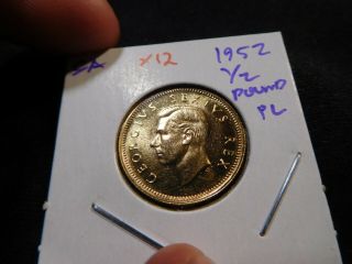 X12 South Africa 1952 Gold 1/2 Pound (sovereign) Proof - Like
