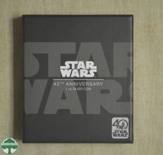 2017 Star Wars 40th Anniversary 1 Oz Silver Proof/colored Coin W/ Box &