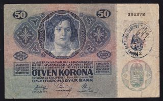 Austria / Hungary Empire - - 50 Kronen 1914 - Seal / Overprint - - Zagreb - - - -