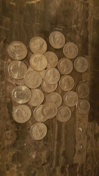 Full Roll Circulated Susan B Anthony Dollars 1979 To 1999 Dates