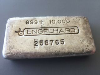 10 Oz.  Engelhard Poured Silver Bar