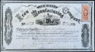 Red River Iron Manufacturing Co Stock 1871 Fitchburg,  Ky Great History Cert