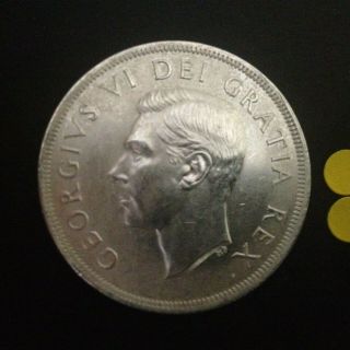 Unc 1949 King George Vi Canada Silver Dollar