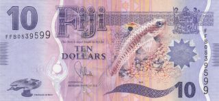 10 Dollars Very Fine Banknote From Fiji 2013 Pick - 116