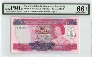 Solomon Islands Nd (1977) P - 7a Pmg Gem Unc 66 Epq 10 Dollars