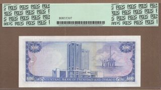 TRINIDAD & TOBAGO: 100 Dollars Banknote,  (UNC PCGS63),  P - 40a,  1985, 2