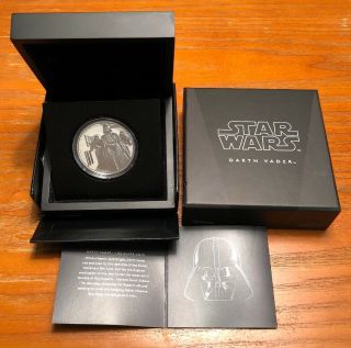 2016 $2 Niue - Star Wars Classics: Darth Vader - 1 Oz.  Silver Coin - Ogp &