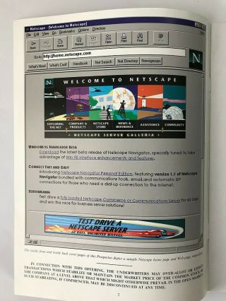 Common Stock Prospectus Netscape.  The first Internet software stock IPO 2