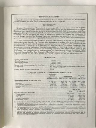 Common Stock Prospectus Netscape.  The first Internet software stock IPO 3
