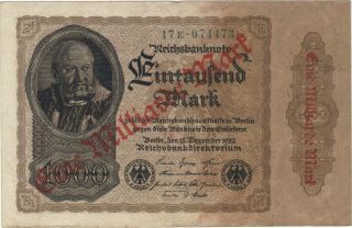 1923 1 Billion Mark Germany Currency Reichsbanknote German Banknote Bill Note