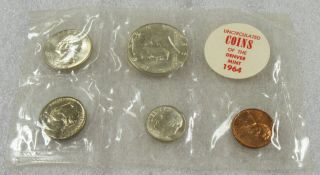 1964 D Set Of 5 Bu Coins In Packaging