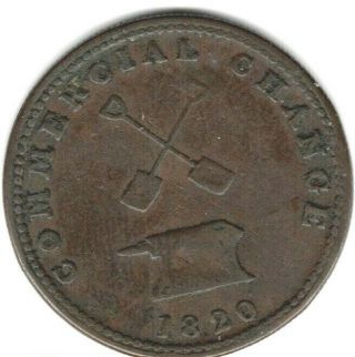 (pgasteelers 1) Upper Canada Ontario 1820 Br 727 Commercial Change Half Penny