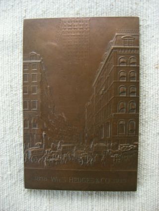 Wm Hedges & Co 1878 1923 Bronze Medal / Paperweight J.  F.  Newman