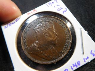 A18 Canada Newfoundland 1907 Large Cent Choice Au Trends 140 Cad In 50