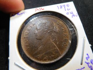A16 Canada Newfoundland 1890 Large Cent Choice Au Trends 175 Cad In 50