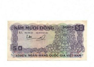 Bank Of Vietnam 50 Dong 1966 Vf