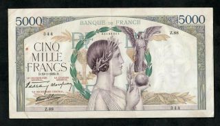 5000 Francs From France 1939