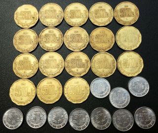 Mexico 50¢ Centavos 1992 - 2019 Complete Set Of 29 Coins Cond.