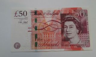 Great Britain 50 Pound Banknote.  Real Currency Lightly Circulated England