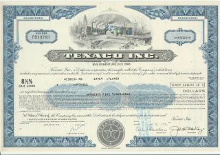 Texaco,  Inc.  Bond Stock Certificate