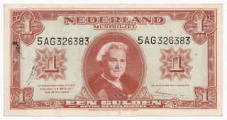 Netherlands,  1 Gulden 1945,  Pick 70,  VF, 2