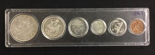 1963 Canada Coin Set From Penny To Silver Dollar In Acrylic Holder