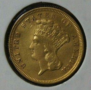 1854 $3 Three Dollar Gold Indian Princess Head Au Details Bent C33