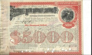 Chicago,  Rock Island And Pacific Railway Company.  1886 First Mortgage Bond