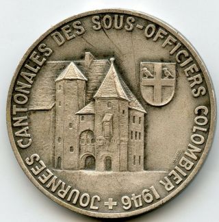 Switzerland Silver Medal by Huguenin Neuchatel Cantonal Grouping of the NCO 40mm 2