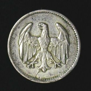1924 - A Germany - Weimar Republic Mark Km 42 Silver Coin