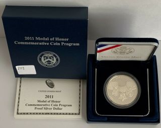 2011 - P Medal Of Honor Commemorative Proof Silver Dollar Coin And