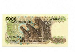 BANK OF INDONESIA 5000 RUPIAH 1980 AUNC 2