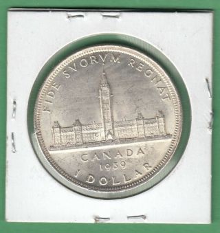 1939 Canadian One Silver Dollar Coin - MS - 60 2