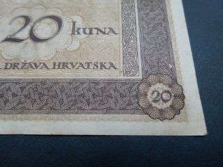 CROATIA 20 Kuna 1944.  XF,  Not issued 3