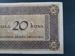 CROATIA 20 Kuna 1944.  XF,  Not issued 6