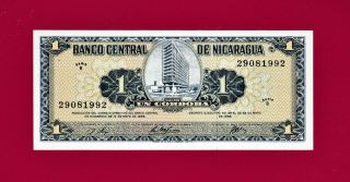 Scarce Unc One 1 Cordoba 1968 Nicaragua Unc Banknote Serie - B P115 Cheapest Price